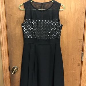 Mesh and white Black dress